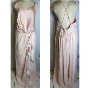 Vera Wang WHITE bridesmaids Charmeuse dress blush pink Sz 18(Missing waist sash)